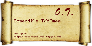 Ocsenás Tímea névjegykártya