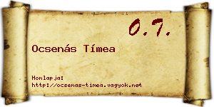Ocsenás Tímea névjegykártya